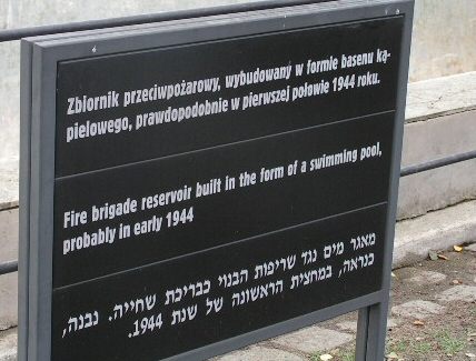Sign at Auschwitz I Swimming Pool