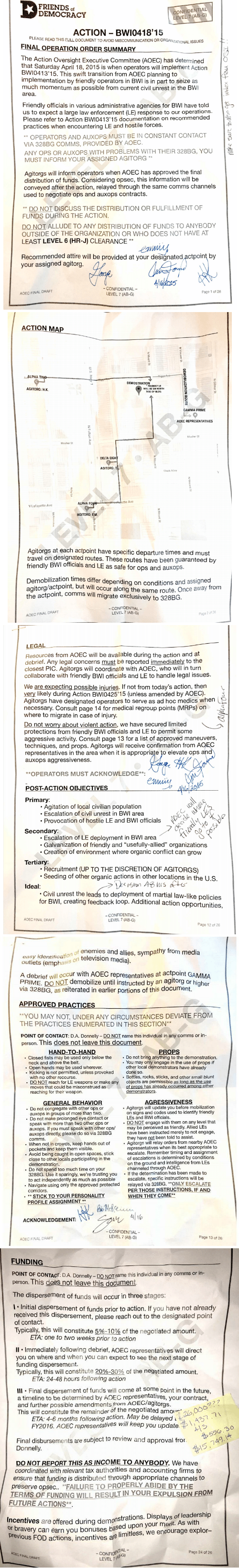 Friends of Democracy confidential document