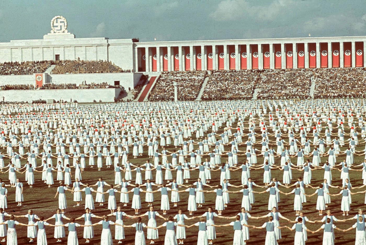 League of German Girls dancing at Reich Party Congress, Nuremberg, 1938