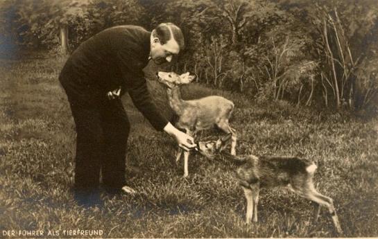 Adolf Hitler Feeding Deer