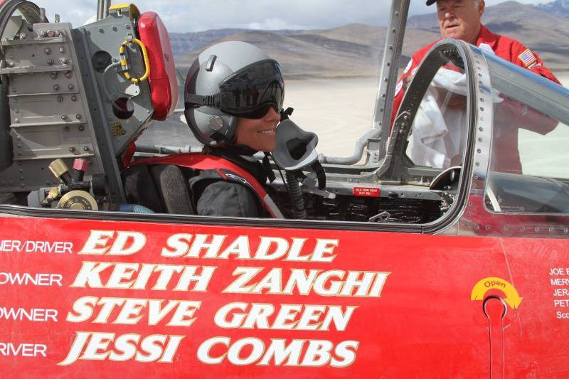Jessi Combs in the North American Eagle Project car - ejection seat