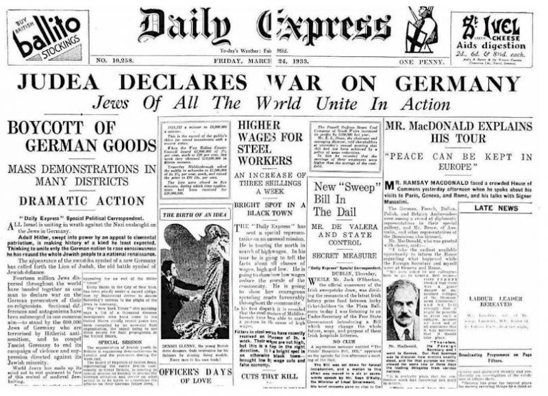 Judea Declares War on Germany