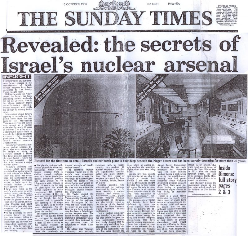 Revealed: The secrets of Israel's nuclear arsenal