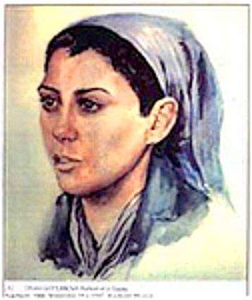 Drawing of a gypsy by an Auschwitz inmate