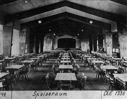 The prisoner dining hall located in Auschwitz III