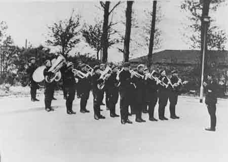 A small orchestra playing at Auschwitz