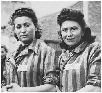 Two female prisoners at Auschwitz