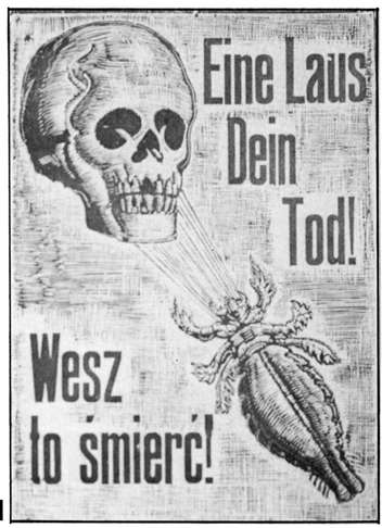Sign at Auschwitz states 'One louse means death'