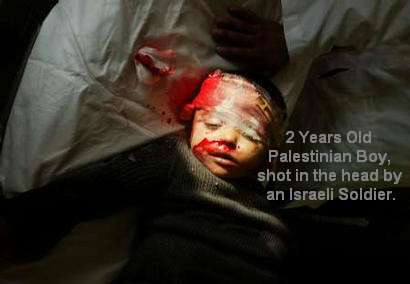 Baby shot in the head by the Israeli IDF
