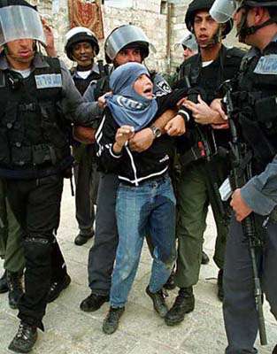 Terrified Palestinian boy is arrested by the Israeli IDF
