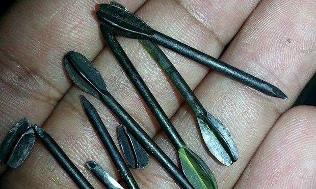 Flechette shells used to pierce the flesh of Palestinians during the Israeli operation Cast Lead